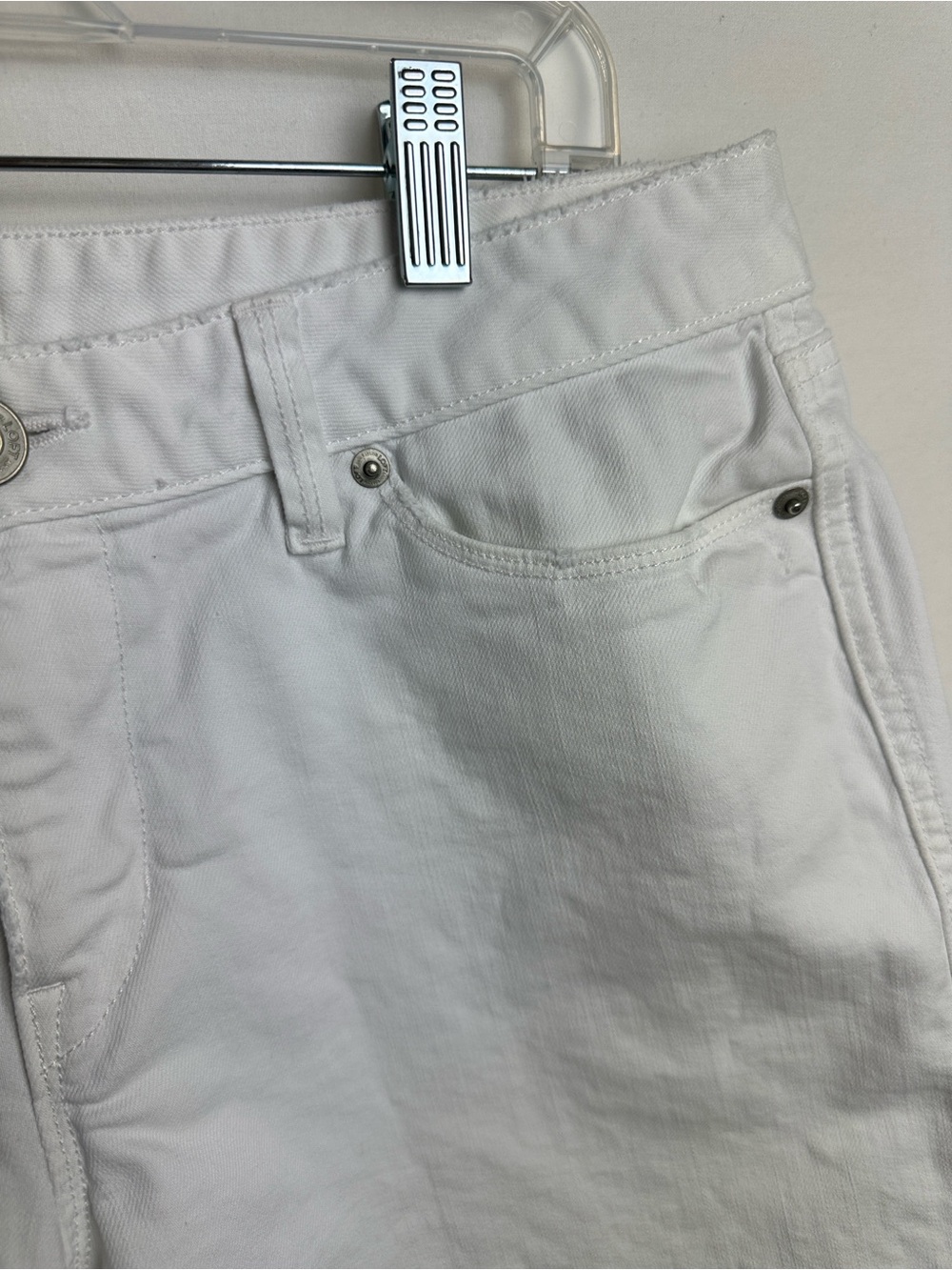 Ann Taylor LOFT white cutoff jean shorts, size 12 - Picture 2 of 7